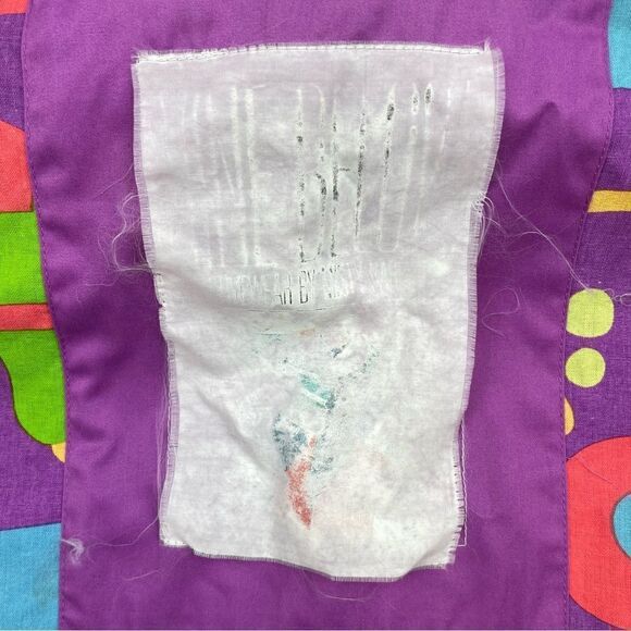 Vintage Vine Below Coat Womens‎ Large Zepel Treated Colorful Funky 80s Zip Snap - Picture 11 of 12